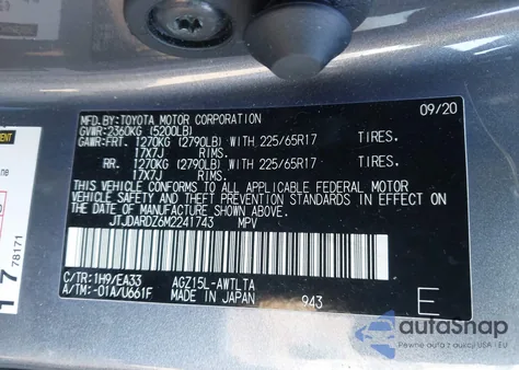 2021 Lexus Nx 300 z USA, uszkodzony, nr VIN JTJDARDZ6M2241743